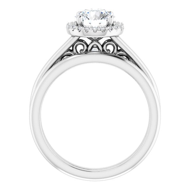 18K White Engagement Ring Mounting