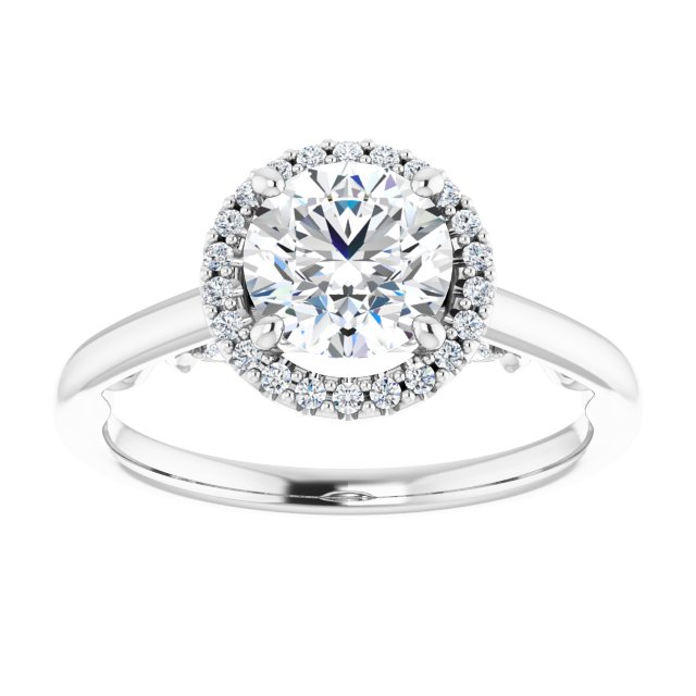 18K White Engagement Ring Mounting