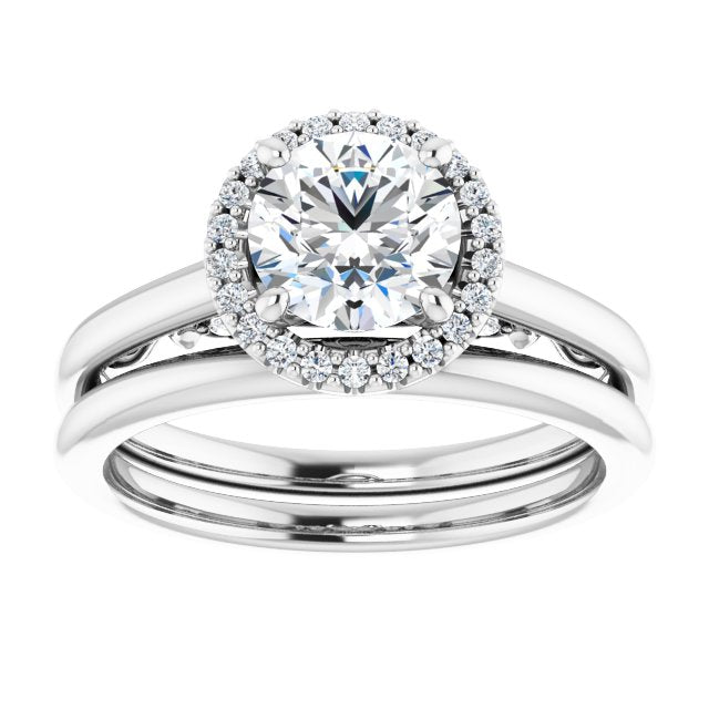 18K White Engagement Ring Mounting