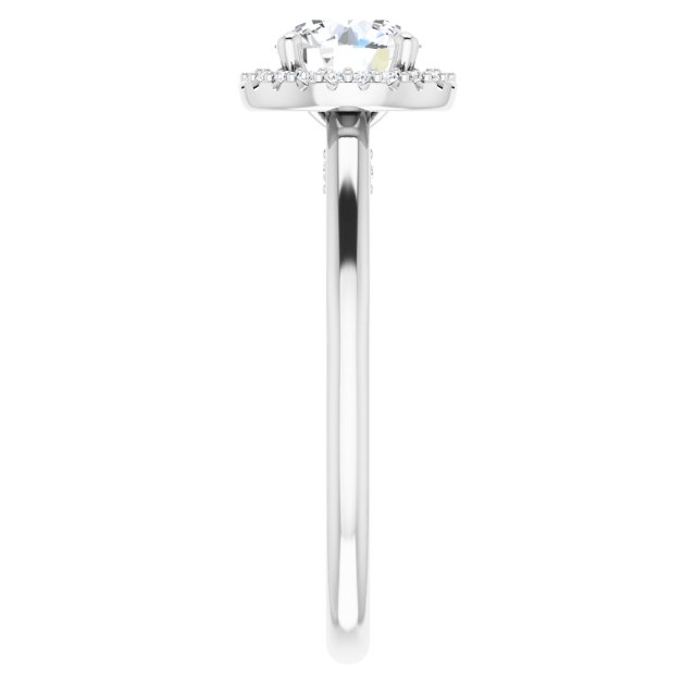 18K White Engagement Ring Mounting