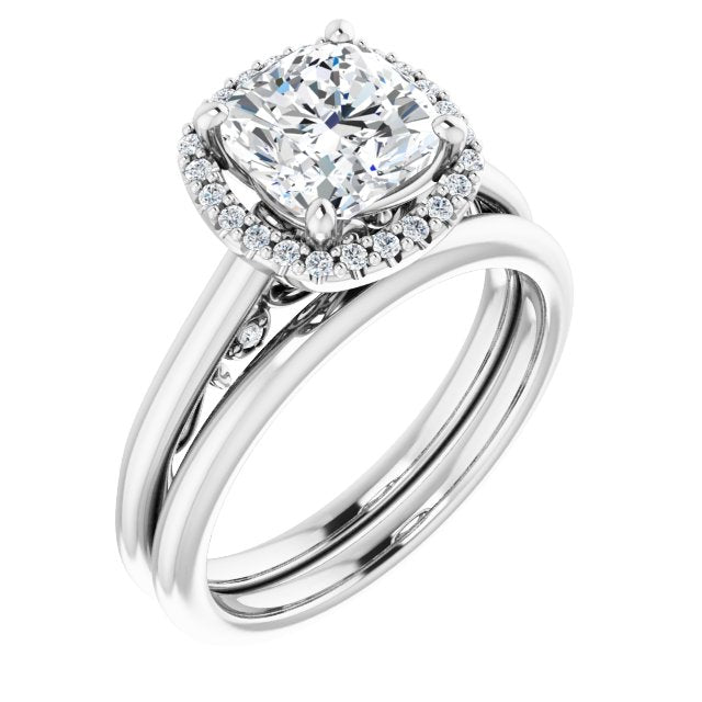 18K White Engagement Ring Mounting