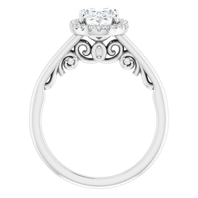 18K White Engagement Ring Mounting
