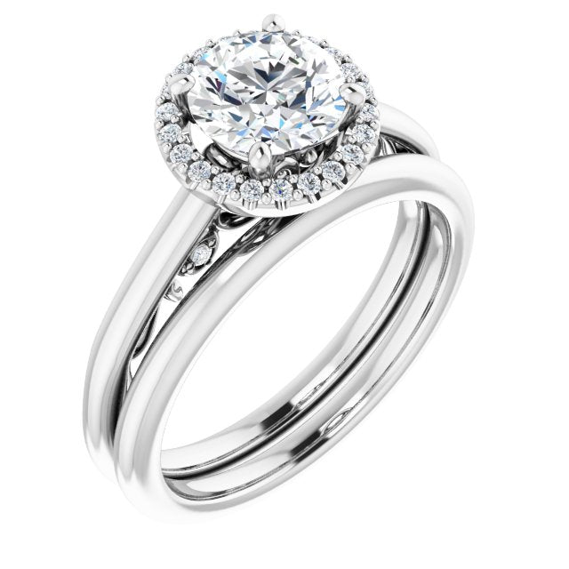 18K White Engagement Ring Mounting