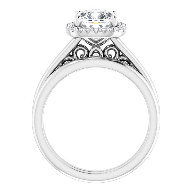 18K White Engagement Ring Mounting