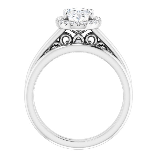 18K White Engagement Ring Mounting