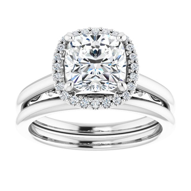 18K White Engagement Ring Mounting