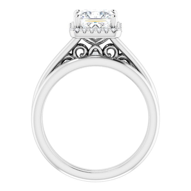 18K White Engagement Ring Mounting