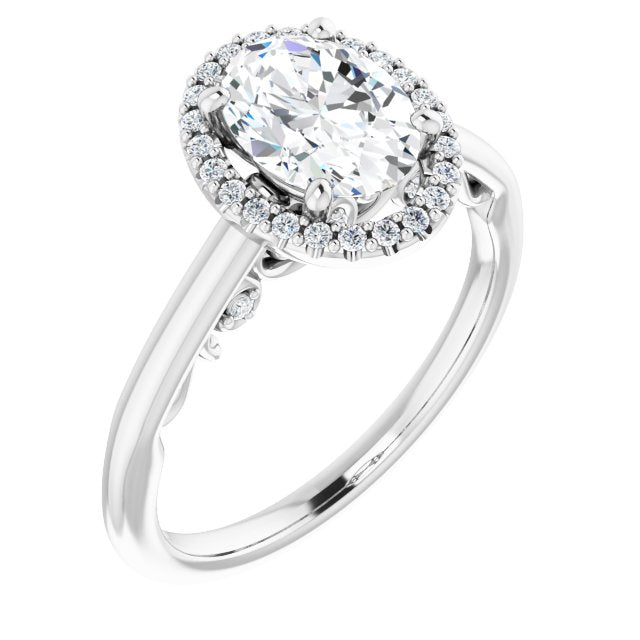 18K White Engagement Ring Mounting