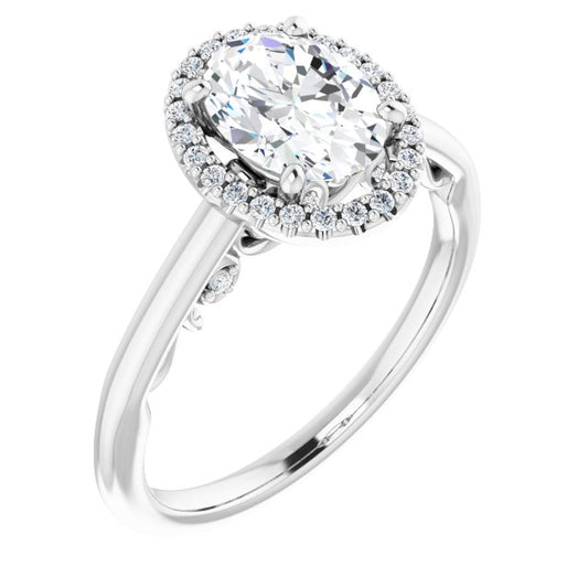 18K White Engagement Ring Mounting