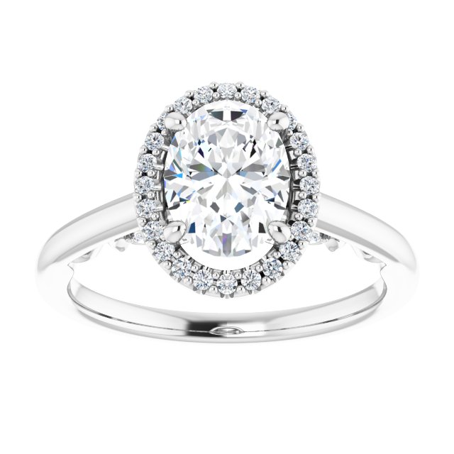 18K White Engagement Ring Mounting
