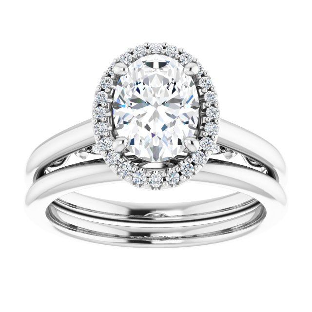 18K White Engagement Ring Mounting
