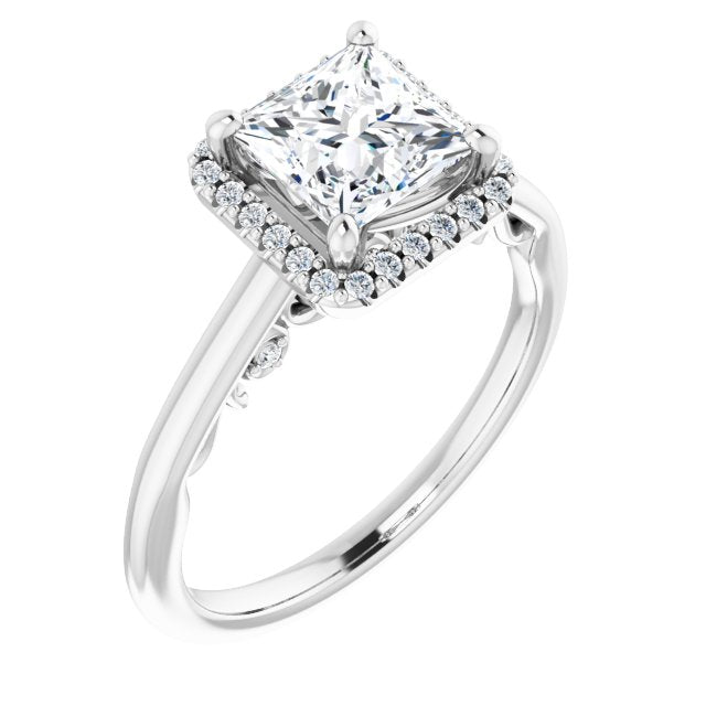 18K White Engagement Ring Mounting