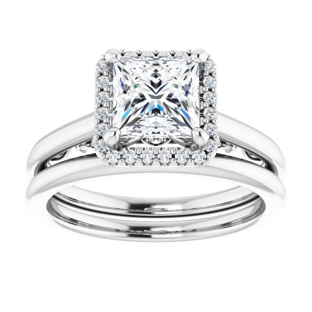18K White Engagement Ring Mounting