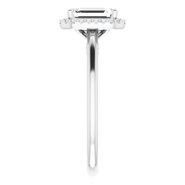 18K White Engagement Ring Mounting