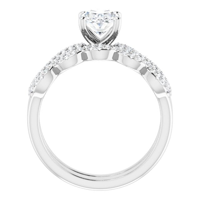 18K White Engagement Ring Mounting