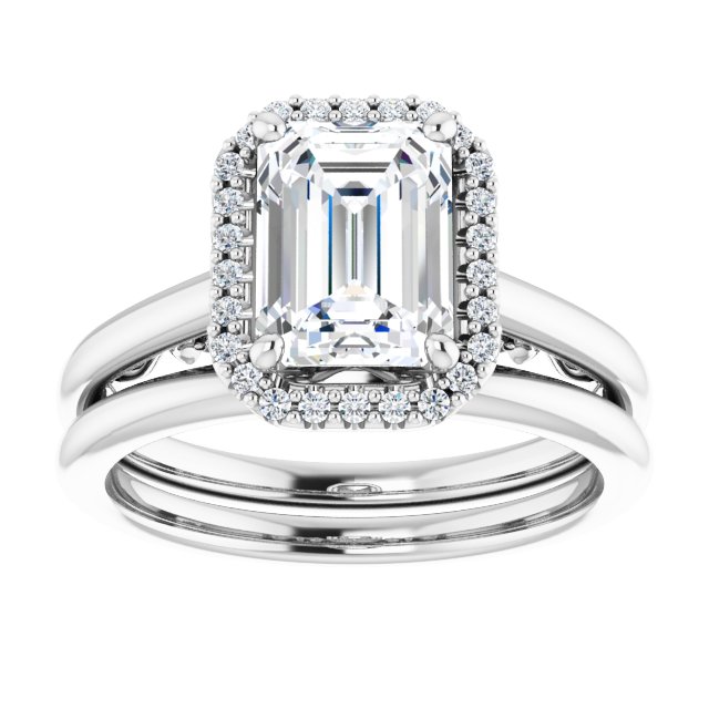 18K White Engagement Ring Mounting