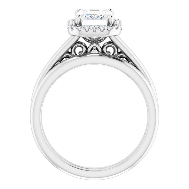 18K White Engagement Ring Mounting