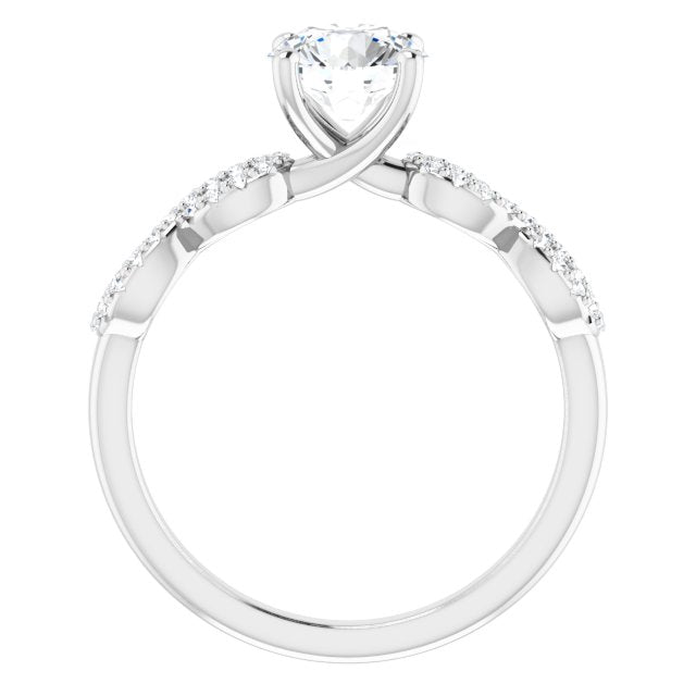 18K White Engagement Ring Mounting