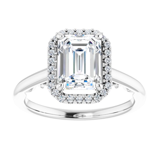 18K White Engagement Ring Mounting