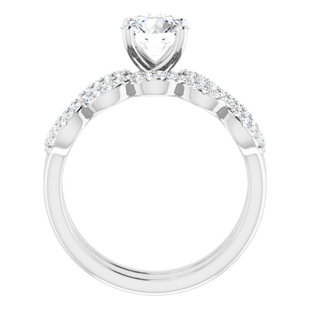 18K White Engagement Ring Mounting