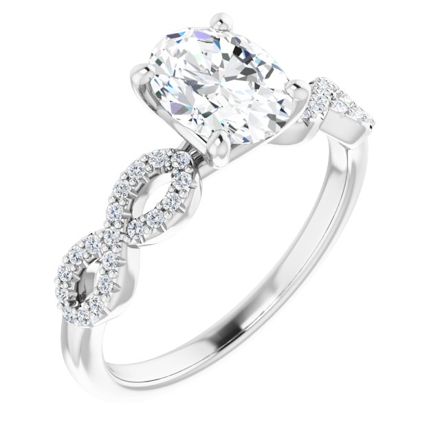 18K White Engagement Ring Mounting