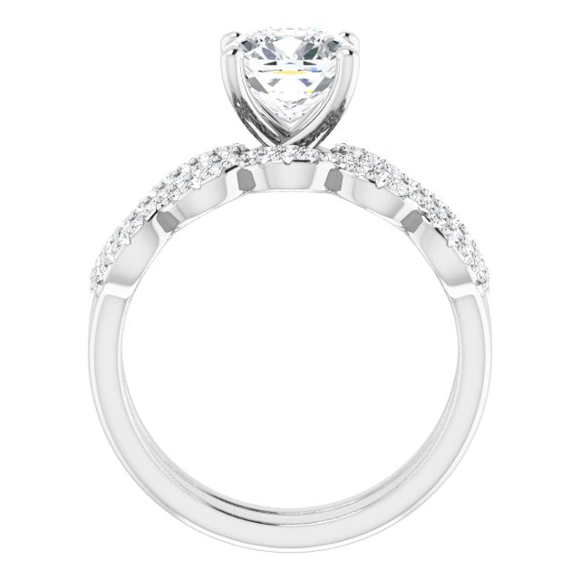18K White Engagement Ring Mounting