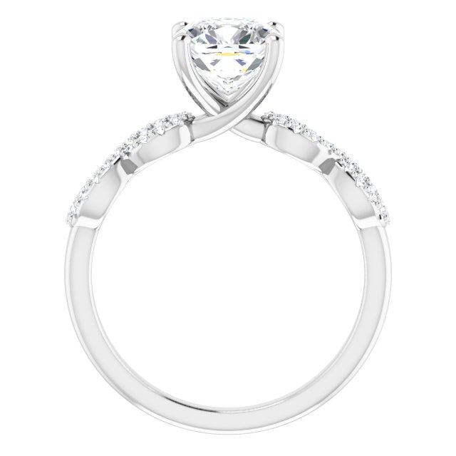 18K White Engagement Ring Mounting