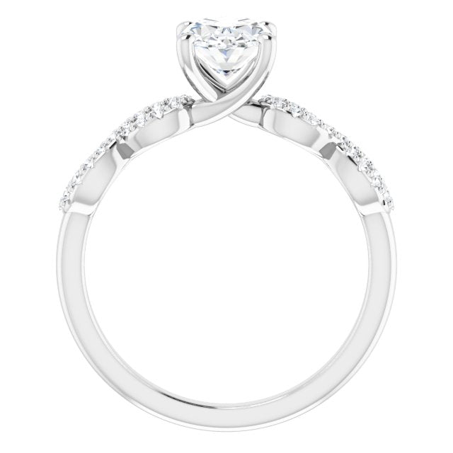 18K White Engagement Ring Mounting