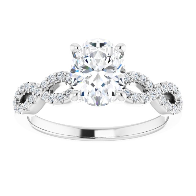 18K White Engagement Ring Mounting