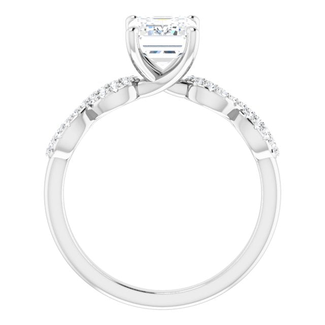 18K White Engagement Ring Mounting