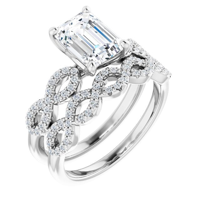 18K White Engagement Ring Mounting