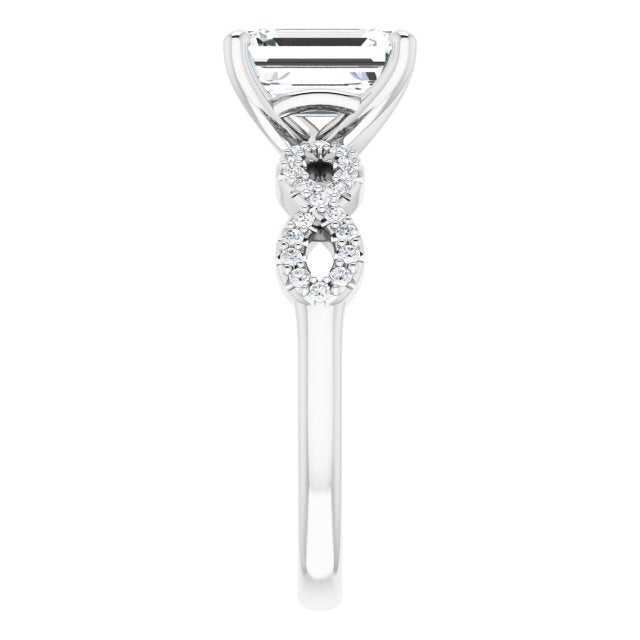 18K White Engagement Ring Mounting