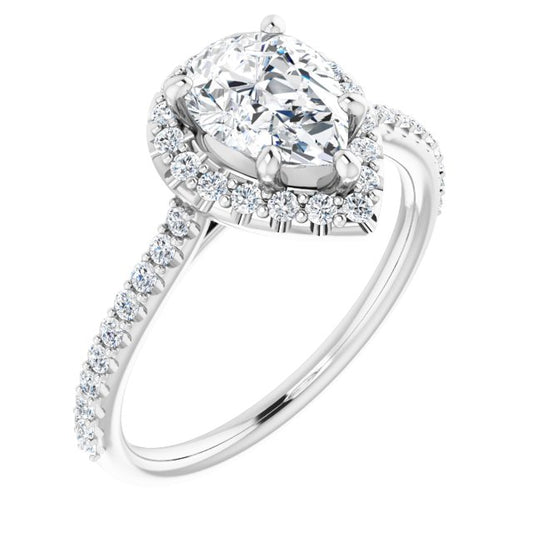 18K White Engagement Ring Mounting