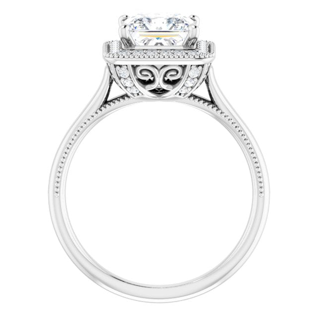 18K White Engagement Ring Mounting
