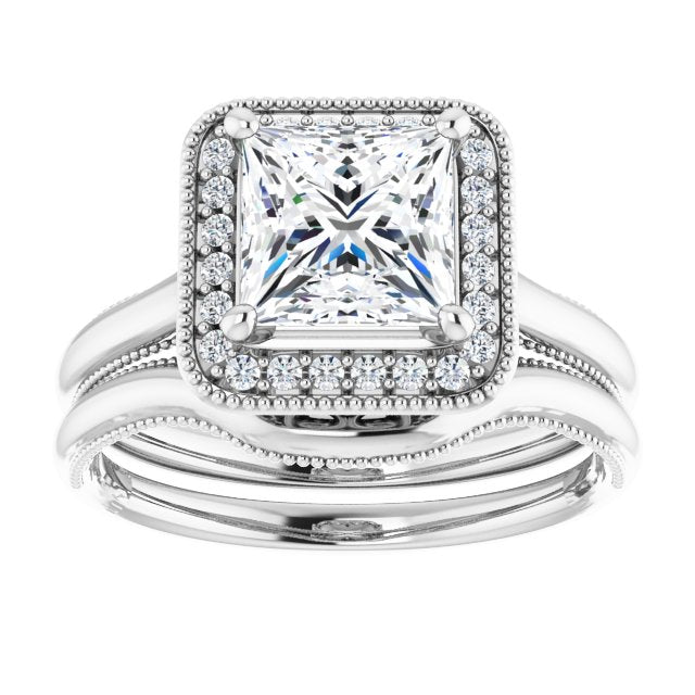 18K White Engagement Ring Mounting