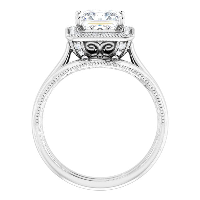 18K White Engagement Ring Mounting