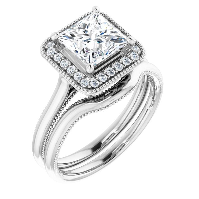 18K White Engagement Ring Mounting