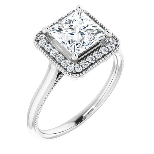18K White Engagement Ring Mounting
