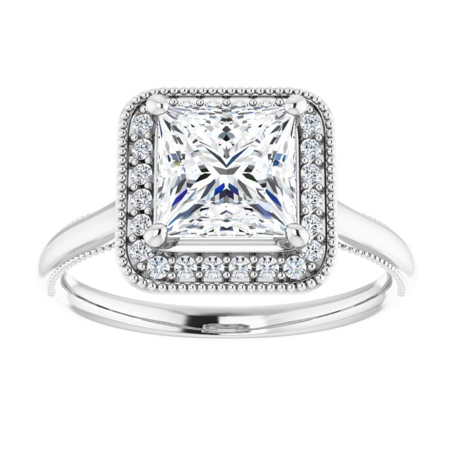 18K White Engagement Ring Mounting