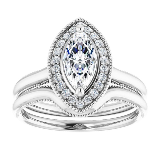 18K White Engagement Ring Mounting