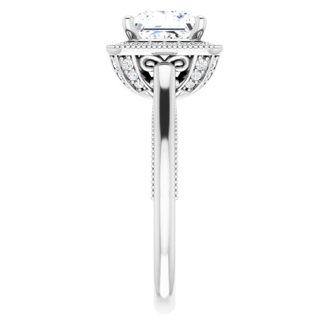 18K White Engagement Ring Mounting