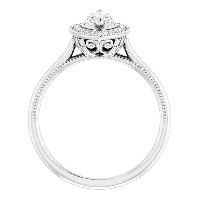 18K White Engagement Ring Mounting