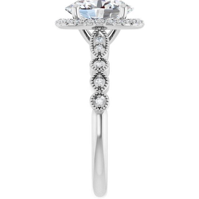 18K White Engagement Ring Mounting