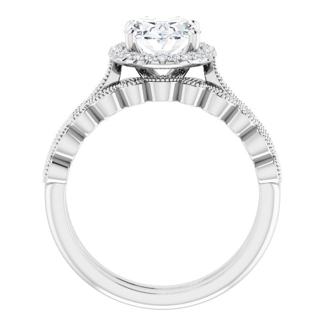 18K White Engagement Ring Mounting