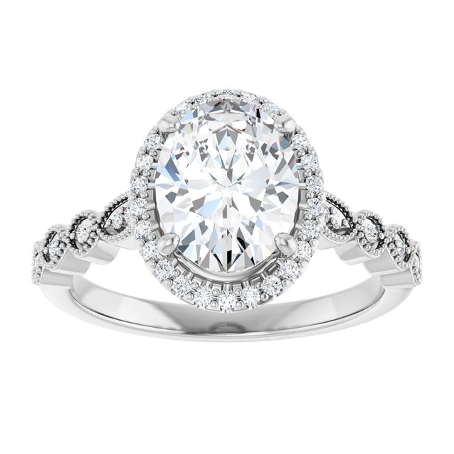 18K White Engagement Ring Mounting