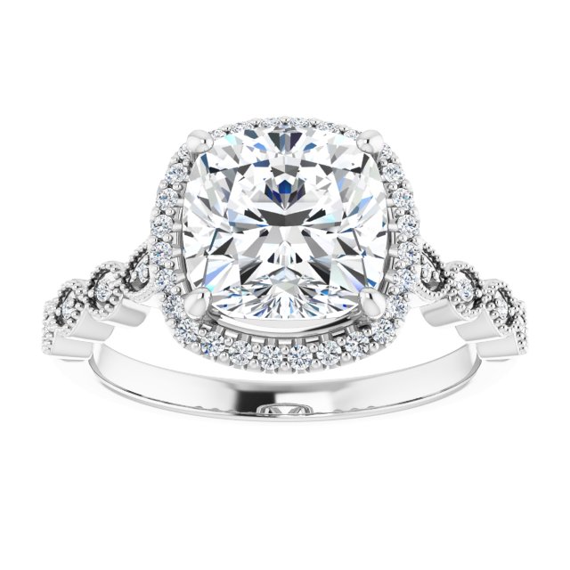 18K White Engagement Ring Mounting