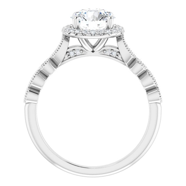18K White Engagement Ring Mounting