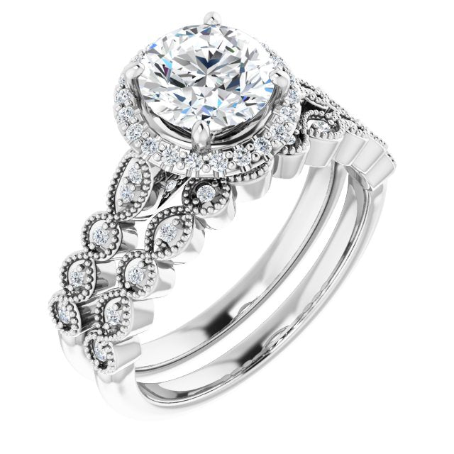 18K White Engagement Ring Mounting