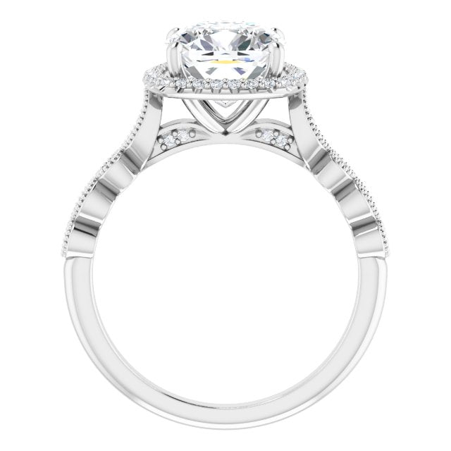 18K White Engagement Ring Mounting