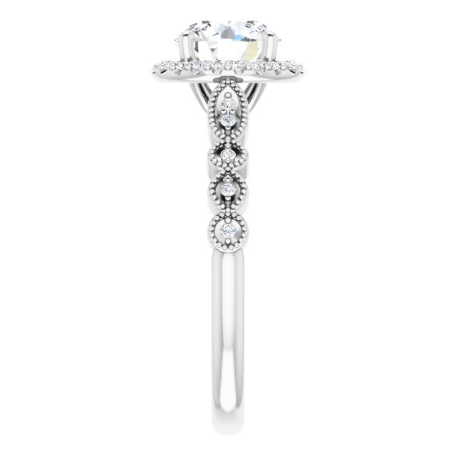 18K White Engagement Ring Mounting